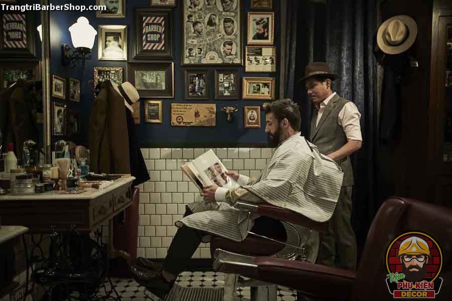 Trang trí Barber Shop phong cách cổ điển Châu Âu, nâng cao đẳng cấp sang trọng cho Khách hàng