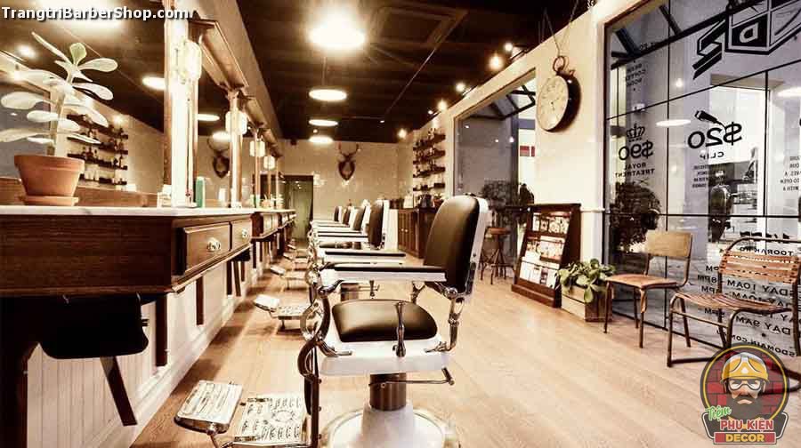 Khôn gian nội thất Tiệm tóc Nam thiết kế theo kiểu hiện đại, giúp Thương hiệu của Bạn trở nên sang trọng và đẳng cấp hơn