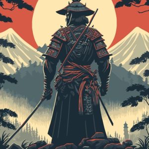 Tranh Vệ Sĩ Bắc Âu - Chiến Binh Samurai Trang Trí Tiệm Tóc Nam, Tiệm Xăm Ngầu